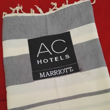 hotel logo embroidered Turkish towel